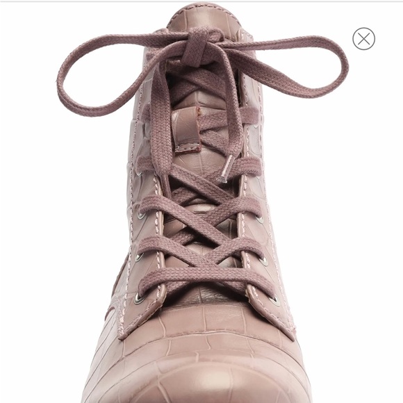 💥NWB💥Schutz Women’s Orly Croc-Embossed Combat Boot Sz. 10 - Picture 7 of 13